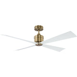 Hand Rubbed Brass/Matte White Launceton 56 Ceiling Fan by Monte Carlo Fans