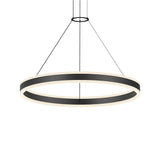 Double Corona Ring Pendant By Sonneman Lighting, Finish: Satin Black, Size: Medium
