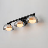 Domain 3 Light Wall Sconce By Studio M, Finish: Black, Shades Color: Mirror Smoke