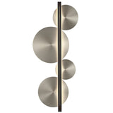 Strate Moon Wall Light By CVL, Finish: Satin Graphite, Color: Satin Nickel