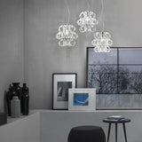 Ecos SP 35D1 Pendant by Vistosi, Color: White/Striped - Vistosi, Crystal/Striped, Finish: Brass, Chrome, | Casa Di Luce Lighting