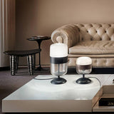 Futura Table Lamp by Vistosi, Color: Black/Crystal - Vistosi, Copper/White - Vistosi, Brown/Smokey - Vistosi, Brass/Amber - Vistosi, Multicolor - Vistosi, Finish: Matt Black, Glossy Copper, Size: Small, Medium | Casa Di Luce Lighting