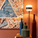 Futura PT P Floor Lamp by Vistosi, Color: Black/Crystal - Vistosi, Copper/White - Vistosi, Brown/Smokey - Vistosi, Brass/Amber - Vistosi, Multicolor - Vistosi, Finish: Matt Black, Glossy Copper, | Casa Di Luce Lighting