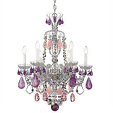 Hamilton Rock Crystal Chandelier by Schonbek, Finish: Silver Polished-Schonbek, Black Jet-Schonbek, Size: Small, Large, Crystal Color: Clear Rock-Schonbek, Jet Black Rock-Schonbek, Amethyst And Rose Rock-Schonbek | Casa Di Luce Lighting