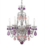 Hamilton Rock Crystal Chandelier by Schonbek, Finish: Black Jet-Schonbek, Size: Small, Crystal Color: Amethyst And Rose Rock-Schonbek | Casa Di Luce Lighting