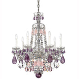 Hamilton Rock Crystal Chandelier by Schonbek, Finish: Silver Polished-Schonbek, Black Jet-Schonbek, Size: Small, Large, Crystal Color: Clear Rock-Schonbek, Jet Black Rock-Schonbek, Amethyst And Rose Rock-Schonbek | Casa Di Luce Lighting