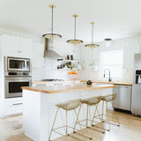 Ellis Semi Flush By Mitzi - Aged Brass/Soft Black On Ceiling in Kitchen
