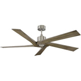 Brushed Steel/Light Grey Weathered Oak Small Aspen Ceiling Fan by Monte Carlo Fans