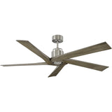 Brushed Steel/Light Grey Weathered Oak Small Aspen Ceiling Fan by Monte Carlo Fans