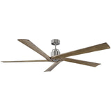 Brushed Steel/Light Grey Weathered Oak Large Aspen Ceiling Fan by Monte Carlo Fans