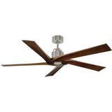 Polished Nickel/Dark Walnut Small Aspen Ceiling Fan by Monte Carlo Fans
