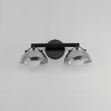 Domain 2 Light Wall Sconce By Studio M, Finish: Black, Shades Color: Mirror Smoke