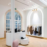 White Spy 90 ON Ceiling Light in Showroom