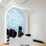 White Spy 90 ON Ceiling Light in Showroom