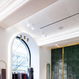 White Spy 90 ON Ceiling Light in Showroom