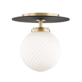 Ellis Semi Flush By Mitzi - Aged Brass/Soft Black
