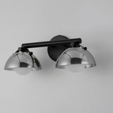 Domain 2 Light Wall Sconce By Studio M, Finish: Black, Shades Color: Mirror Smoke