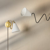 Onda Plug-In Sconce By Mitzi, Finish: Aged Brass