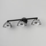 Domain 3 Light Wall Sconce By Studio M, Finish: Black, Shades Color: Mirror Smoke