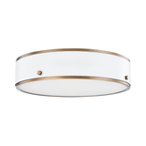 Eli Flush Mount By Troy Lighting, Size: Large, Finish: Patina Brass And Soft White