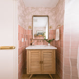 Tabitha Vanity Light By Mitzi - Aged Brass Small in Bathroom