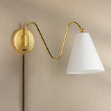 Onda Plug-In Sconce By Mitzi, Finish: Aged Brass