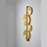 Strate Moon Wall Light By CVL, Finish: Satin Graphite, Color: Satin Brass
