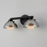 Domain 2 Light Wall Sconce By Studio M, Finish: Black, Shades Color: Mirror Smoke