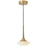 Louis Pendant By CVL, Finish: Satin Brass Nickel, Glass Type: Opal, Size: X Small