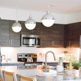 Latham Pendant by Hudson Valley, Finish: Nickel Polished, Distressed Bronze-Hudson Valley, Size: Small, Large, | Casa Di Luce Lighting