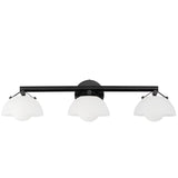 Domain 3 Light Wall Sconce By Studio M, Finish: Black, Shades Color: Frosted