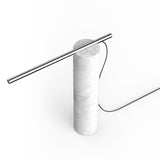 T.O. Table Lamp By Pablo, Finish: Carrara White / Chrome