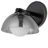 Domain Wall Sconce By Studio M, Finish: Gunmetal, Shade Color: Mirror Smoke