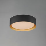 Echo LED Flush Mount By ET2, Size: Medium, Finish: Black / Gold