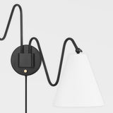 Onda Plug-In Sconce By Mitzi, Finish: Soft Black