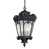 Textured Black Tournai Outdoor Pendant by Kichler