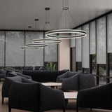 Double Corona Ring Pendant By Sonneman Lighting, Finish: Satin Black, Size: X Large