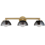 Domain 3 Light Wall Sconce By Studio M, Finish: Natural Aged Brass, Shades Color: Mirror Smoke