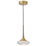 Louis Pendant By CVL, Finish: Satin Brass Nickel, Glass Type: Clear, Size: X Small