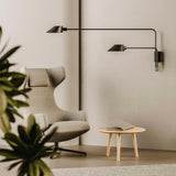 Matt Black Duo Wall Light in Living Room