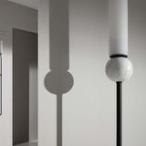 Matt Black-White Marble Delie L Wall Light by Aromas Del Campo