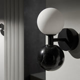 Matt Black-Black Marble Dalt Wall Lamp Light by Aromas Del Campo