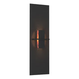 APERTURE VERTICAL WALL SCONCE BY HUBBARDTON FORGE, FINISH: BLACK, GLASS COLOR: TOPAZ ART GLASS,, | CASA DI LUCE LIGHTING