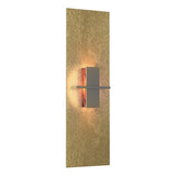 APERTURE VERTICAL WALL SCONCE BY HUBBARDTON FORGE, FINISH: MODERN BRASS, GLASS COLOR: TOPAZ ART GLASS,, | CASA DI LUCE LIGHTING