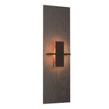 APERTURE VERTICAL WALL SCONCE BY HUBBARDTON FORGE, FINISH: OIL RUBBED BRONZE, GLASS COLOR: TOPAZ ART GLASS,, | CASA DI LUCE LIGHTING