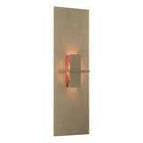 APERTURE VERTICAL WALL SCONCE BY HUBBARDTON FORGE, FINISH: SOFT GOLD, GLASS COLOR: TOPAZ ART GLASS,, | CASA DI LUCE LIGHTING