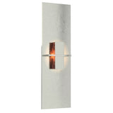 APERTURE VERTICAL WALL SCONCE BY HUBBARDTON FORGE, FINISH: STERLING, GLASS COLOR: TOPAZ ART GLASS,, | CASA DI LUCE LIGHTING