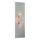 APERTURE VERTICAL WALL SCONCE BY HUBBARDTON FORGE, FINISH: VINTAGE PLATINUM, GLASS COLOR: TOPAZ ART GLASS,, | CASA DI LUCE LIGHTING