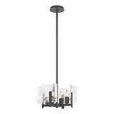 ARC SEMI FLUSHMOUNT BY HUBBARDTON FORGE, FINISH: DARK SMOKE; WHITE SWIRL GLASS, | CASA DI LUCE LIGHTING