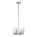 ARC SEMI FLUSHMOUNT BY HUBBARDTON FORGE, FINISH: VINTAGE PLATINUM; WHITE SWIRL GLASS, | CASA DI LUCE LIGHTING